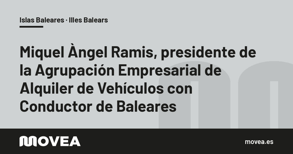 Tarjeta de MOVEA con el nombramiento de Miquel Àngel Ramis como presidente de la agrupación VTC de Baleares